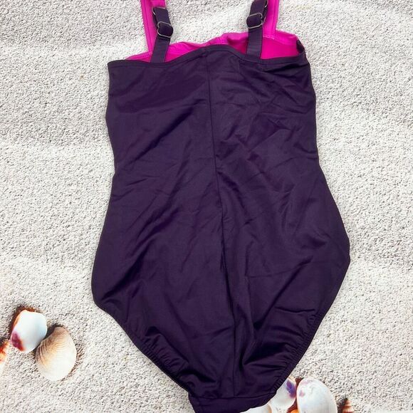 Aqua Green Women's Pink Ombre Sweetheart One Piece Swimsuit Size 6 - Picture 5 of 10